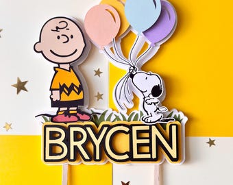 Personalized Snoopy Cake Topper  /  First Birthday /Party Decoration / Charlie Brown