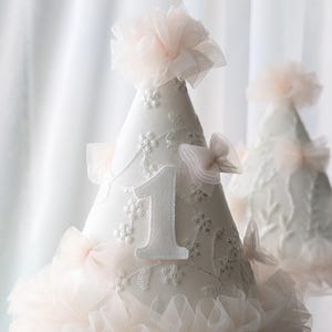 Kids birthday party hat. Baby photoshoot props- Pink blossom