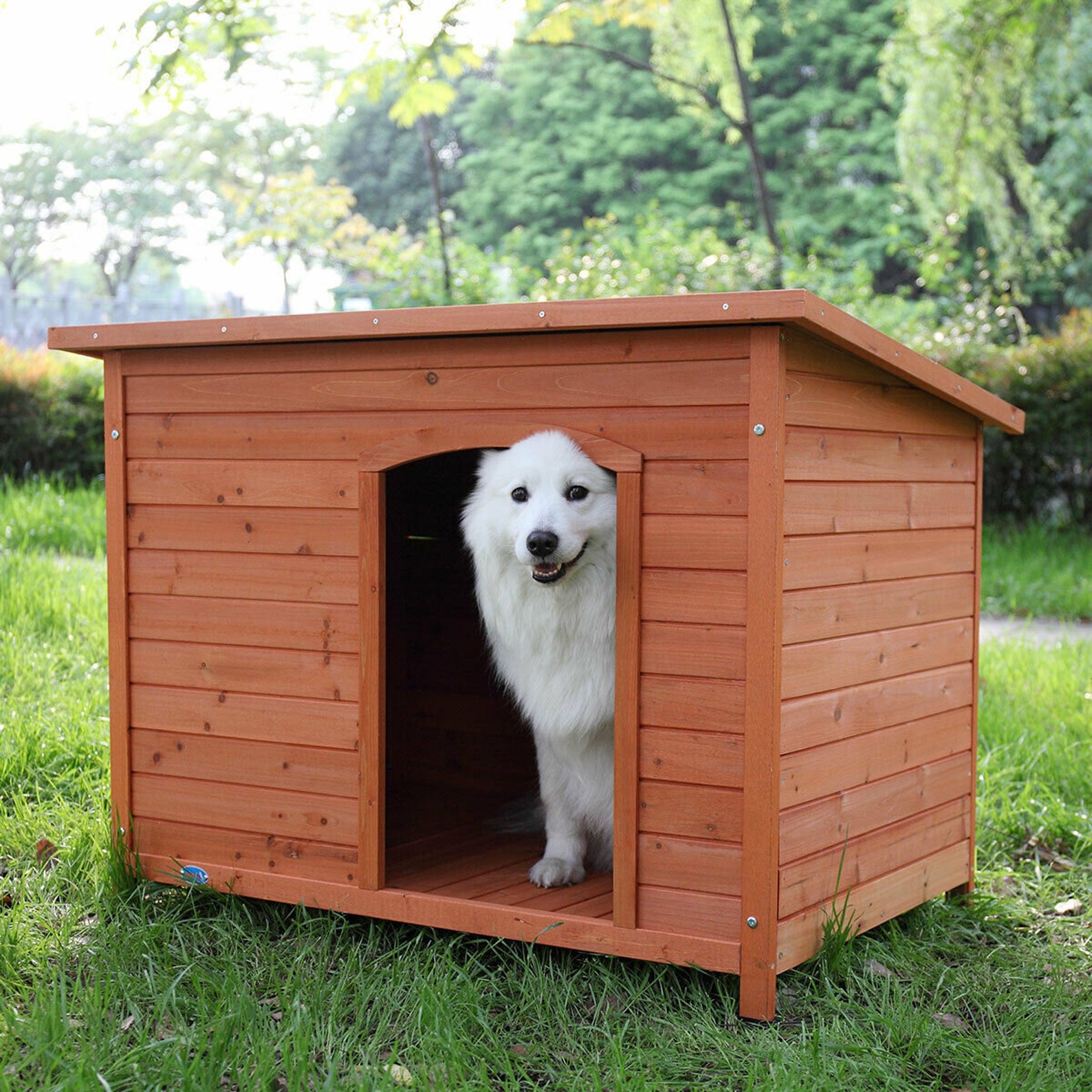 43 Waterproof Wood Large Dog House SlantRoofed Kennel Etsy