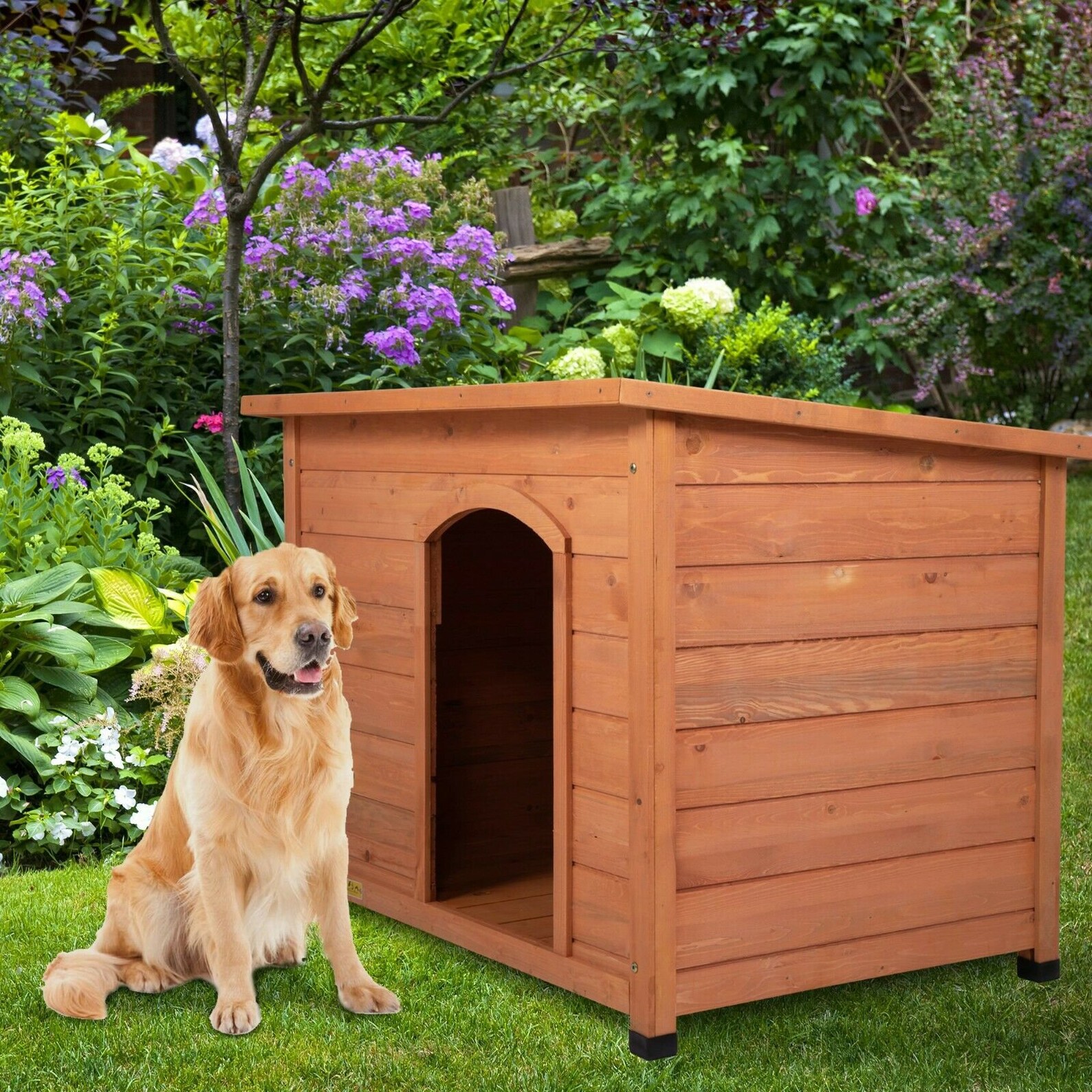43 Waterproof Wood Large Dog House SlantRoofed Kennel Etsy