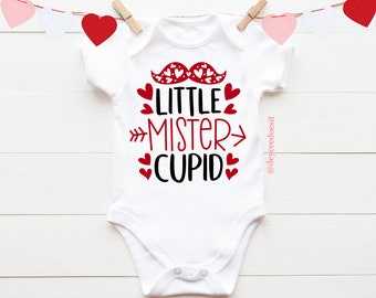 Childrens Kids Valentine's Day Little Mister Mr Cupid TShirt Bodysuit Vest 533 
