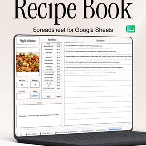 Digitales Rezeptbuch als Tabellenkalkulation für Google Sheets (Sofort-Download)