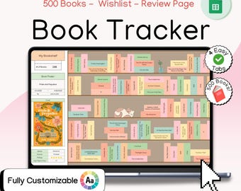 Book Tracker Spreadsheet Digital Library Reading Log Book Lovers Gift Book Organizer Reading List Template for Book Collection Google Sheets