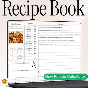 Recipe Book Log for Baking | Personalized Digital Cookbook for Google Sheets