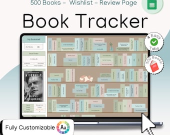 Book Tracker Spreadsheet Digital Library Reading Log Book Lovers Gift Book Organizer Reading List Template for Book Collection Google Sheets