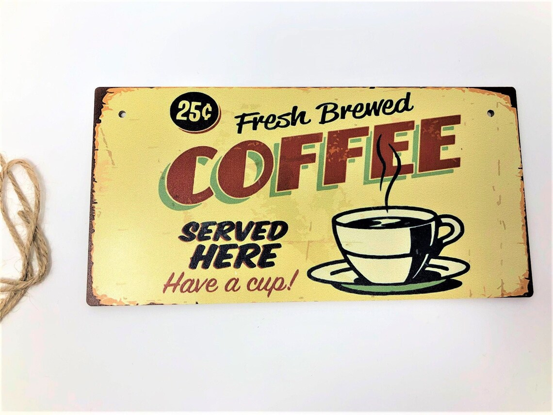 Fresh Brewed Coffee Sign Wall Decor Coffee Gift Wall Decal Etsy UK