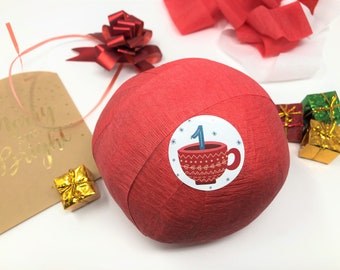 Calendrier de l'Avent Boule surprise Calendrier de compte à rebours de Noël Cadeaux personnalisés Calendrier personnalisé Cadeau pour les enfants Activité de Noël Boîte mystère