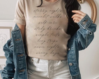 self-care tee | women's t-shirt | aesthetic lettering