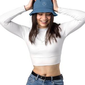 denim bucket hat | smiley face bucket hat | gifts for her