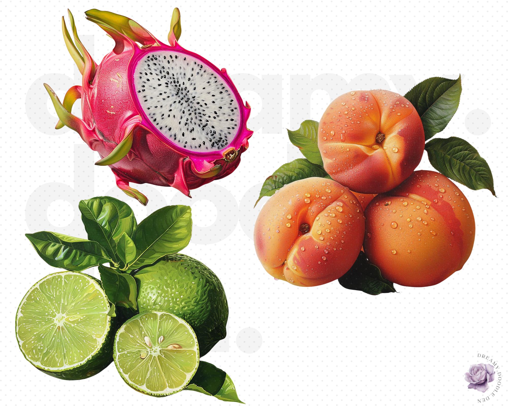 Summer Fruits Clipart Bundle, Tropical Fruit Png, Juicy Fruit Png ...