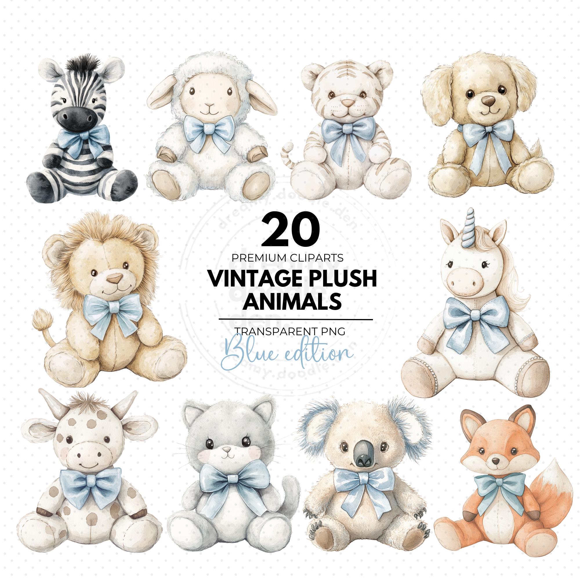 Watercolor Blue Animals Clipart Bundle, Nursery Clip Art, Baby Shower ...