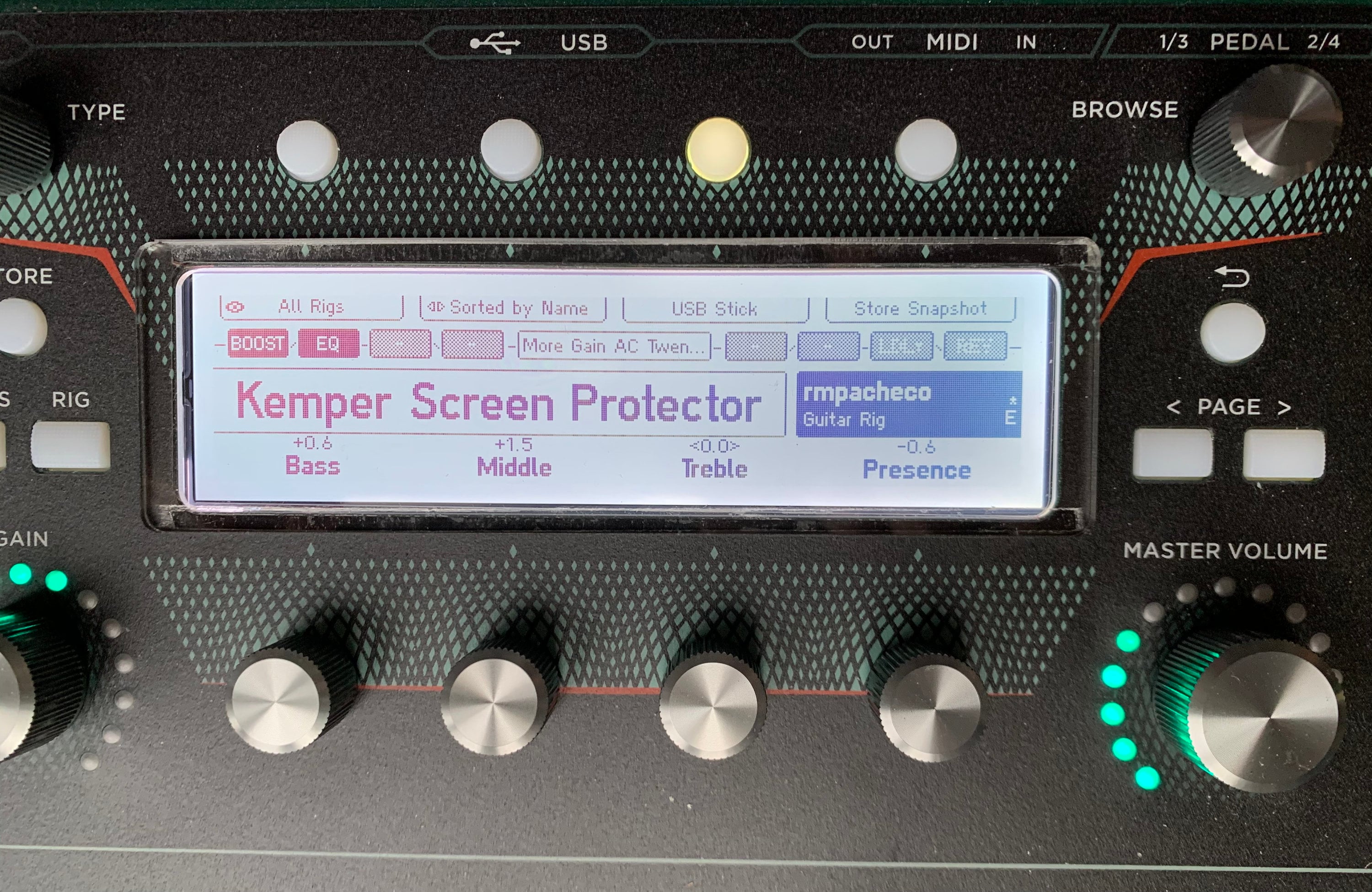 Kemper Plexiglass Display - Screen Protector for Remote-rack-stage