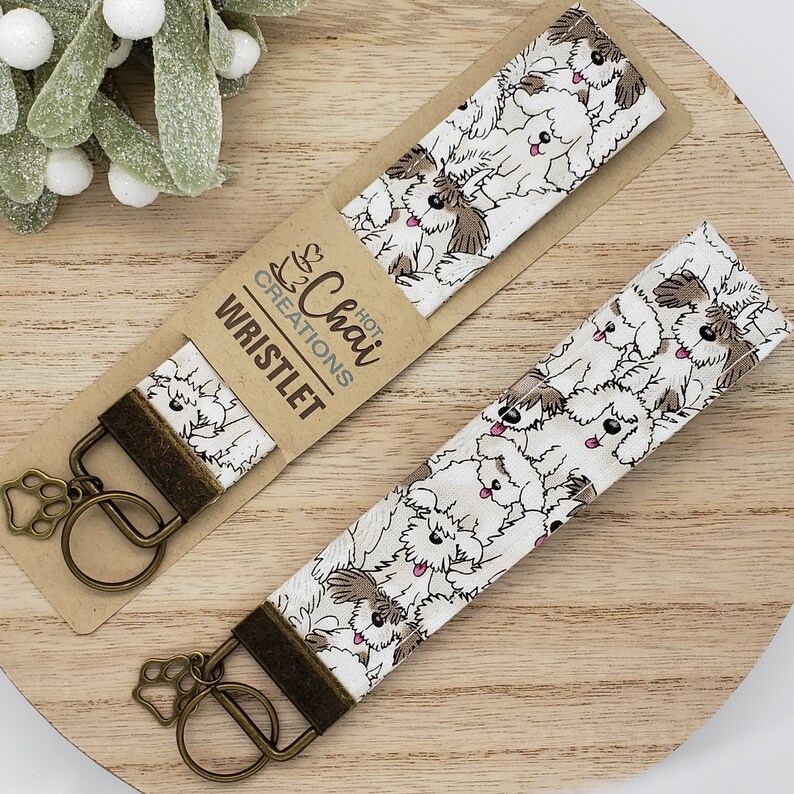 Fabric Wristlet Key Fob Keychain Cotton Wristlets Handmade Wristlets ...