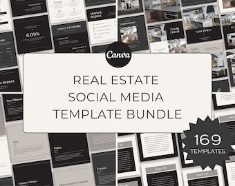 Real Estate Social Media Templates: Canva Marketing Bundle