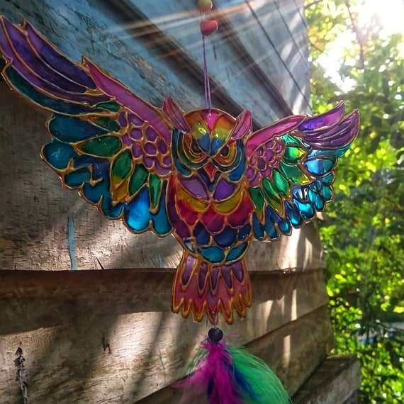 Owl with feng shui gem Etsy