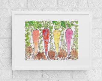 Growing Carrots- Art Print