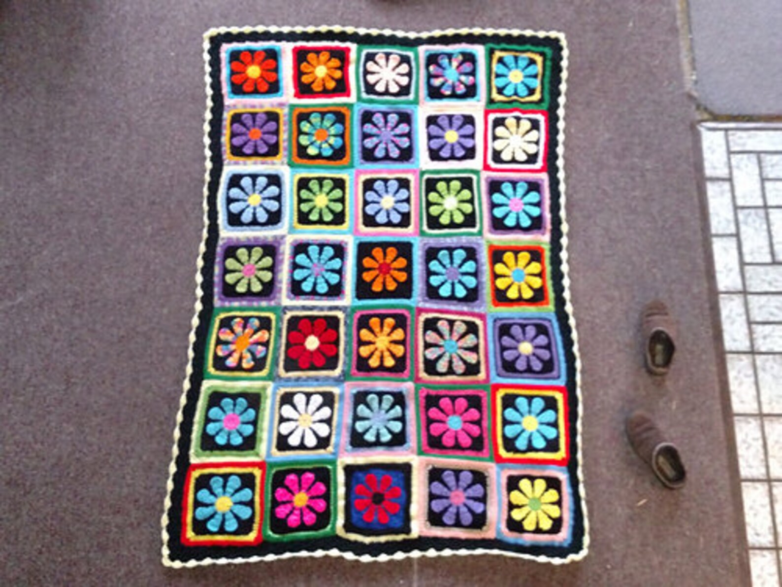 Charity Daisy Square Pattern Etsy UK