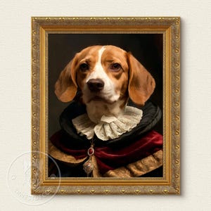 Renaissance Pet Portrait from Photo,Custom Funny Canvas, Royal Pet Portrait,Digital Art,Pet Portrait Art Design