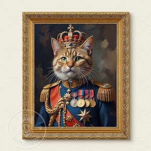 Custom Royal Cat Portrait, Renaissance Cat Painting, Pet Lovers Gift, Royal Pet Portrait, Pet Portrait gift, Animal Painting, Wall Decor