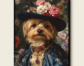 Benutzerdefiniertes Hundeportrait vom Foto, königliches Portrait, Haustierliebhaber Geschenk, königliches Portrait, Haustierportrait Geschenk, königliches Hundeportrait