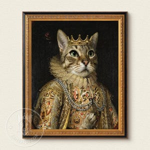 Renaissance Pet Portrait from Photo,Custom Funny Canvas, Royal Pet Portrait,Digital Art,Pet Portrait Art Design