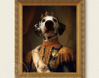Retrato de mascota personalizado en lienzo, retrato de perro renacentista a partir de una foto, retrato de mascota real, arte digital, diseño de retratos.