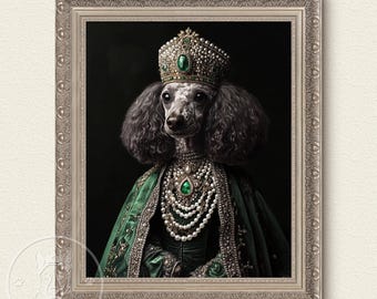 Retrato de mascota personalizado en lienzo, retrato de perro renacentista a partir de una foto, retrato de mascota real, arte digital, diseño de retratos.