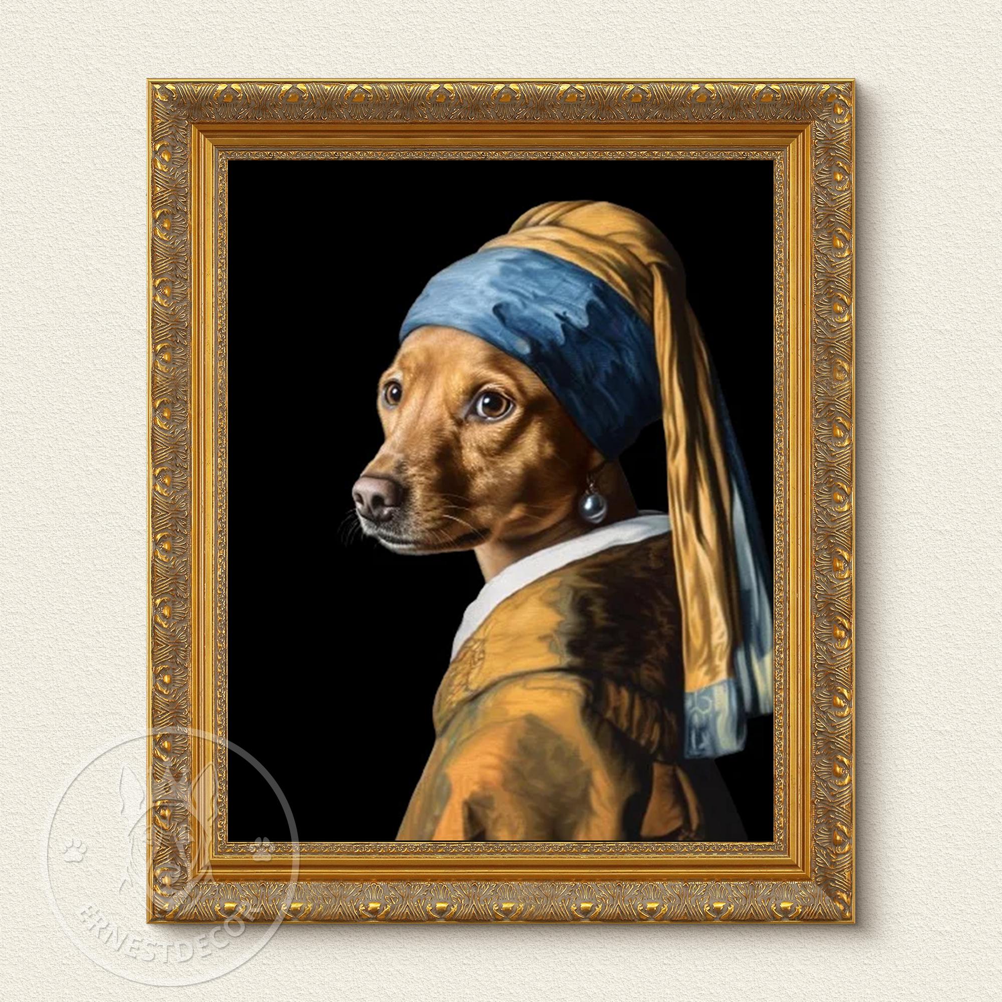 Pearl Earring Pet Portrait