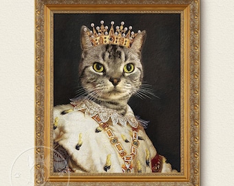 Custom Regal Pet Portrait, Royal Dog Painting, Pet Portrait, Royal Dog Portrait, Pet Portrait gift, Wall Art,Renaissance Pet Portrait
