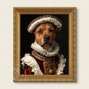 Renaissance Pet Portrait from Photo,Custom Funny Canvas, Royal Pet Portrait,Digital Art,Pet Portrait Art Design