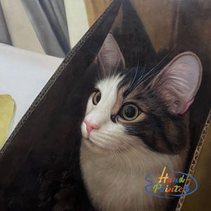 Custom Cat Oil Painting, 100% Hand-Painted Pet Portrait, Thick Oil Style, Photo to Painting, Handmade Pet Loss Memorial Gift, Cat Lover Gift