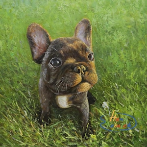 Pet Portrait Custom, Dog Painting from Photo, Realistic Pet Memorial Gift, Portrait Commission, Animal Oil Painting Art