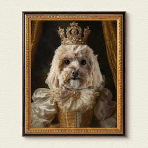 Custom Regal Pet Portrait, Royal Dog Painting, Pet Portrait, Royal Dog Portrait, Pet Portrait gift, Wall Art,Renaissance Pet Portrait