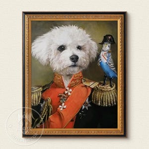 Renaissance Pet Portrait from Photo,Custom Funny Canvas, Royal Pet Portrait,Digital Art,Pet Portrait Art Design