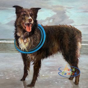 Pet Portrait Custom, Dog Painting from Photo, Realistic Pet Memorial Gift, Portrait Commission, Animal Oil Painting Art