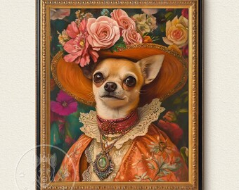 Custom Royal Pet Portrait, Renaissance Dog Painting, Pet Lovers Gift, Royal Portrait, Pet Portrait gift, Gift for Cat, Gift for Dog