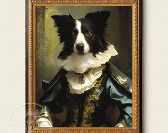 Custom Regal Pet Portrait, Royal Dog Painting, Pet Portrait, Royal Dog Portrait, Pet Portrait gift, Wall Art,Renaissance Pet Portrait
