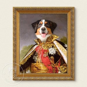 Custom Commander Pet Portraits, Renaissance Royal Pet Portraits, Pet Loss, Pet Wall Decor, Pet Memorial Gifts, New Year Gift