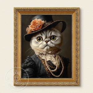 Custom Royal Cat Portrait, Renaissance Cat Painting, Pet Lovers Gift, Royal Pet Portrait, Pet Portrait gift, Animal Painting, Wall Decor