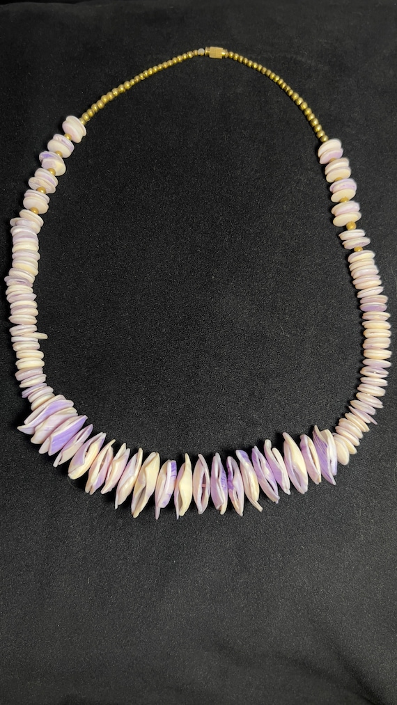 Vintage purple shell necklace