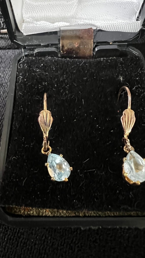 vintage blue topaz earrings