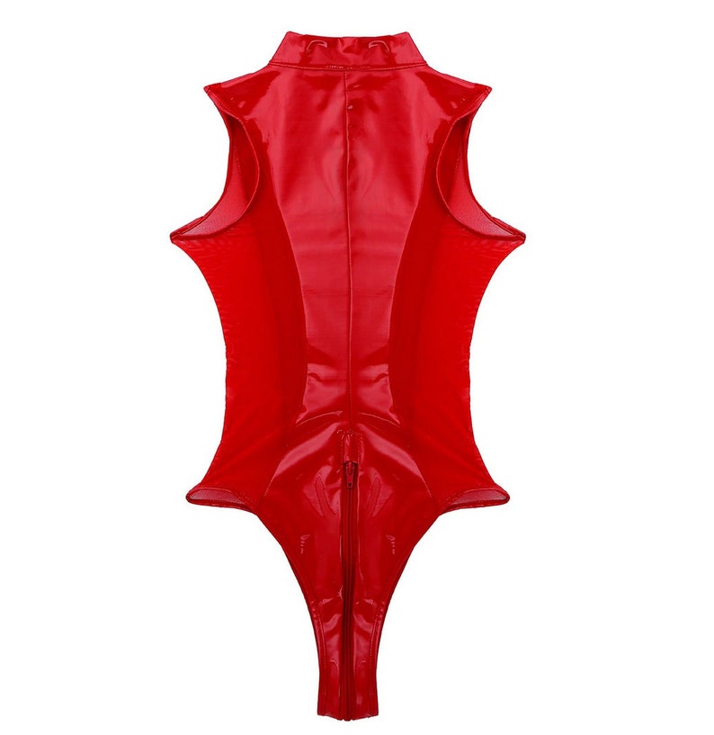 Women Sexy Leather Bodysuit Faux Leather Tight Bodysuit Sexy Etsy