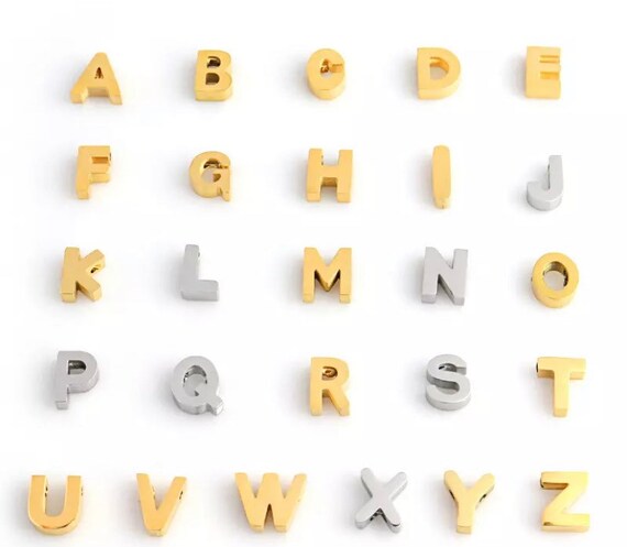 Stainless steel letter charms discount