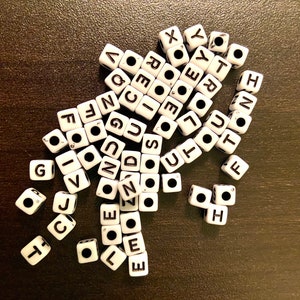 White Super Tiny Letter Charms Dainty Initials Small Alphabet Abc Diy Charm  Beads 4mm ONE BEAD 