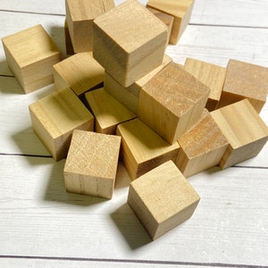 Blank Blocks, .75 Inch Wood Cubes, Unfinished Wood Blocks for Decorating,  for Miniature Crafts, Wooden Cube Board Games, Small Wood Blocks -   Israel