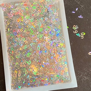 Laser numbers 4mm, number glitter, number confetti, mixed lot numbers white tiny letters, balloon filler, table top decorations