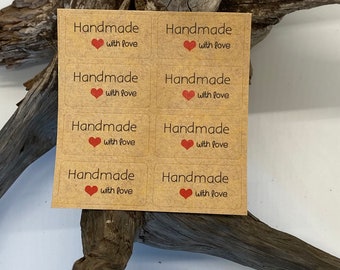 Handmade with love stickers for diy, handmade labels, labels for diy, and labels for crafts to sell