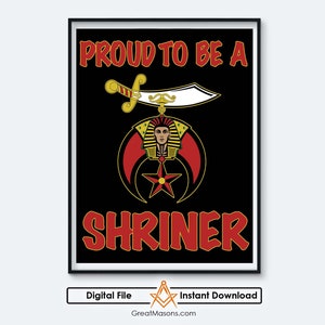 Proud To Be A Shriner Logo Symbol Masonic PHAraoh Nobles Shrine Art - Great Masons - Digital Download Printable In Three Sizes