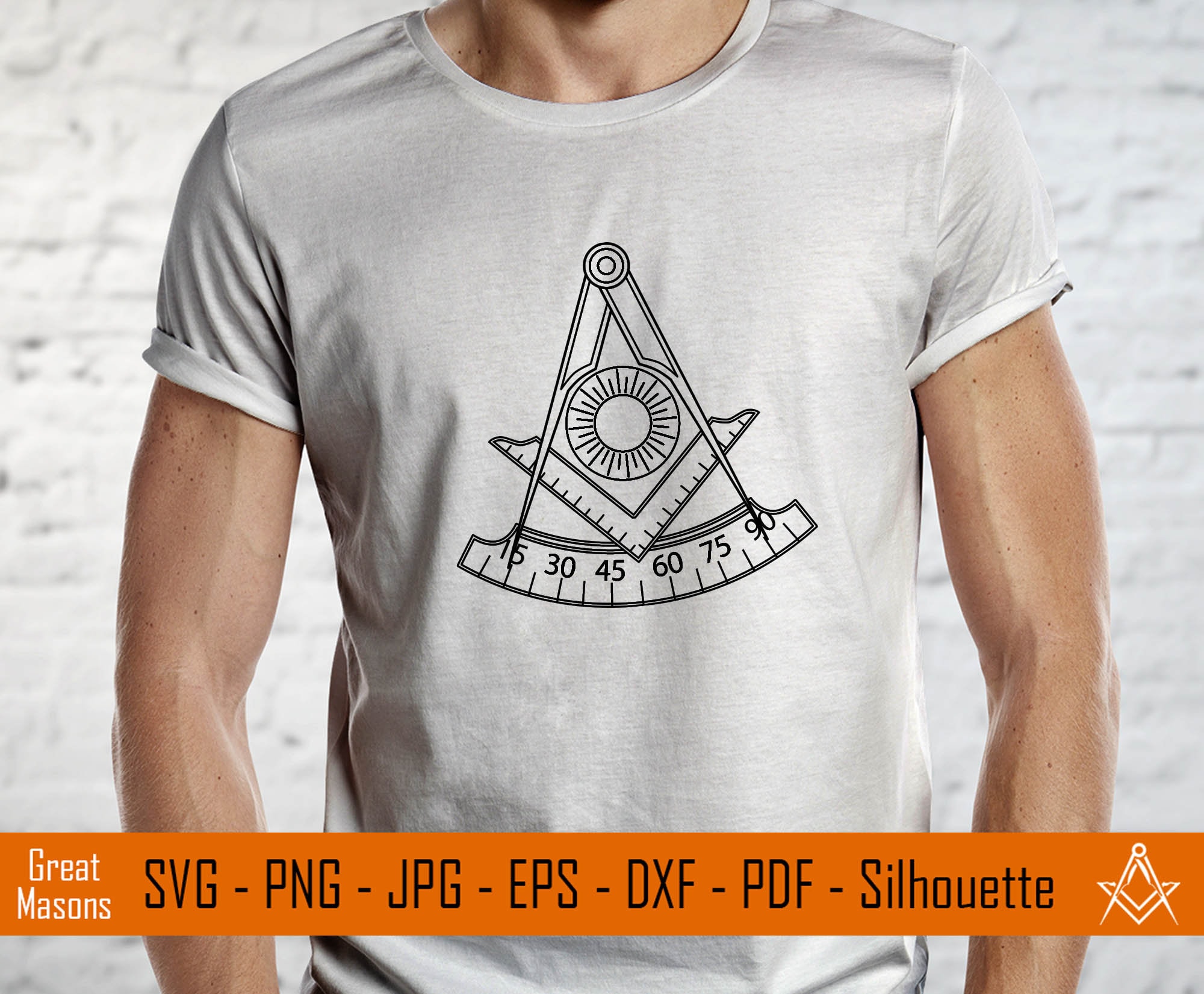 Master Mason Pattern Subtle Mason Past Master Freemasons Square and Compasses Symbol SVG File ...
