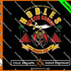 Nobles Mystic Shrine 1893 AEAONMS Camel Shriner Scimitar Crescent and ...